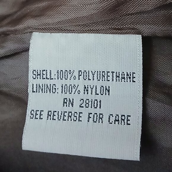 RAVE Vintage Jacket M Patchwork Vegan Faux Leather Lined Button Front - Picture 10 of 13